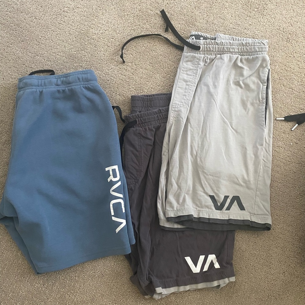 RVCA Athletic Shorts Blue and Gray Modern Design